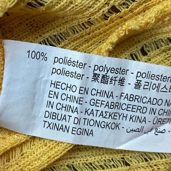 Zara Canary Yellow Open Knit Bell Sleeve Lightweight Sweater | Size Small - Picture 11 of 11